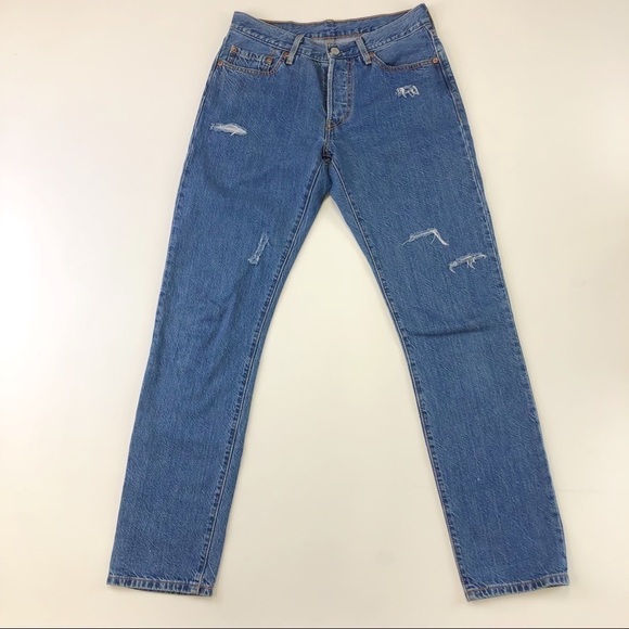 Levi's 501 Tapered & Customized Jeans 28x31"  - Picture 2 of 10